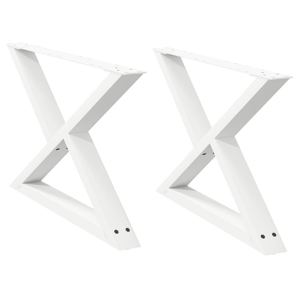 Coffee table legs 2 pcs white 70x(42-43.3) cm steel