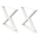 Coffee table legs 2 pcs white 70x(42-43.3) cm steel