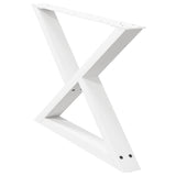 Coffee table legs 2 pcs white 70x(42-43.3) cm steel