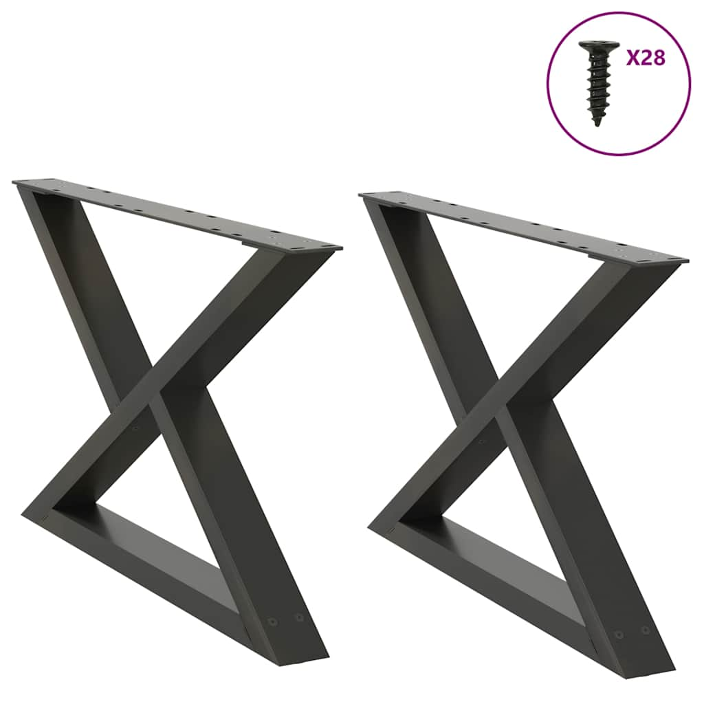 Coffee table legs 2 pcs anthracite 70x(42-43.3) cm