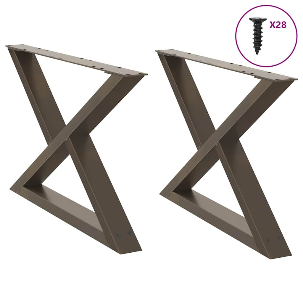 Coffee table legs 2pcs natural steel 70x(42-43.3)cm