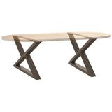 Coffee table legs 2pcs natural steel 70x(42-43.3)cm