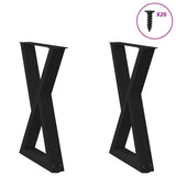 Dining table legs 2 pcs black 50x(72-73.3) cm