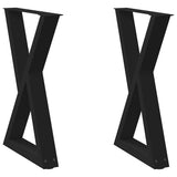 Dining table legs 2 pcs black 50x(72-73.3) cm