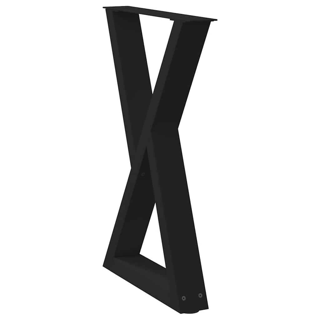 Dining table legs 2 pcs black 50x(72-73.3) cm