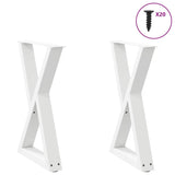 Dining table legs 2pcs white 50x(72-73.3)cm steel