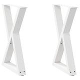 Dining table legs 2pcs white 50x(72-73.3)cm steel