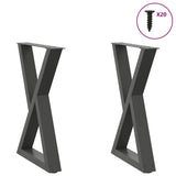 Dining table legs 2 pcs anthracite 50x(72-73.3)cm