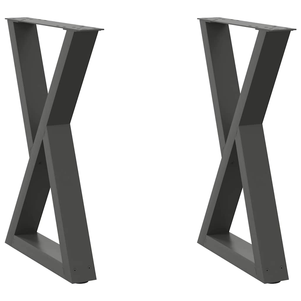 Dining table legs 2 pcs anthracite 50x(72-73.3)cm