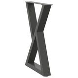 Dining table legs 2 pcs anthracite 50x(72-73.3)cm