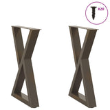 Dining table legs 2 pcs natural steel steel