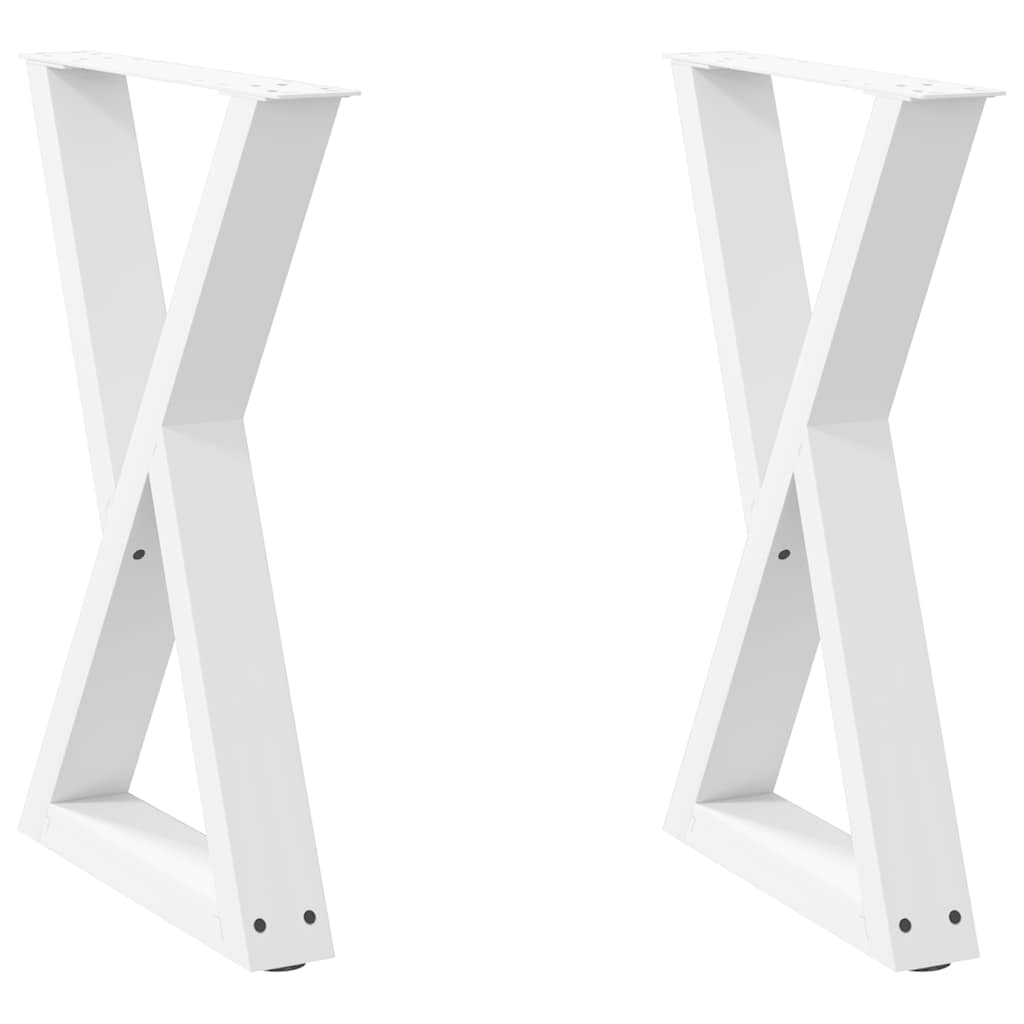 Dining table legs 2pcs white 60x(72-73.3)cm steel