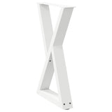 Dining table legs 2pcs white 60x(72-73.3)cm steel