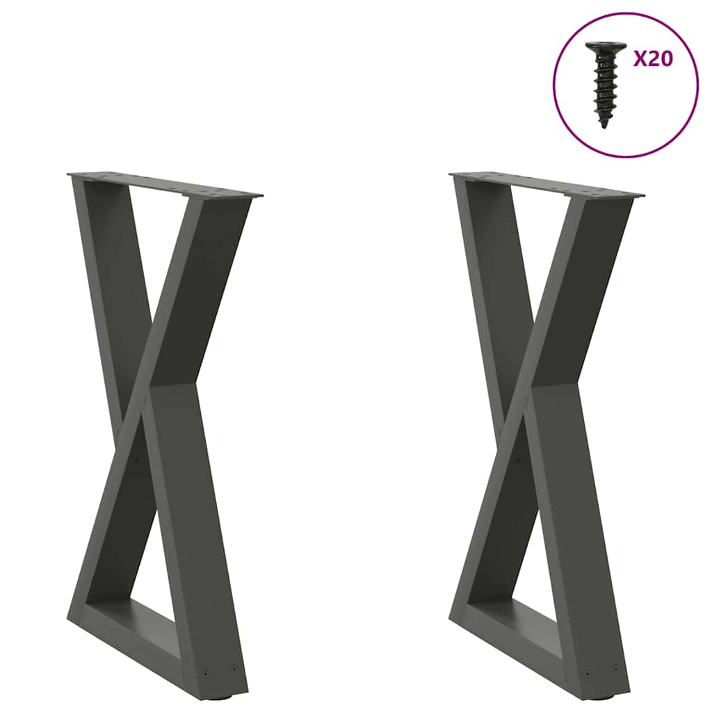 Dining table legs 2 pcs anthracite 60x(72-73.3)cm