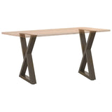 Dining table legs 2pcs natural steel 60x(72-73.3)cm steel