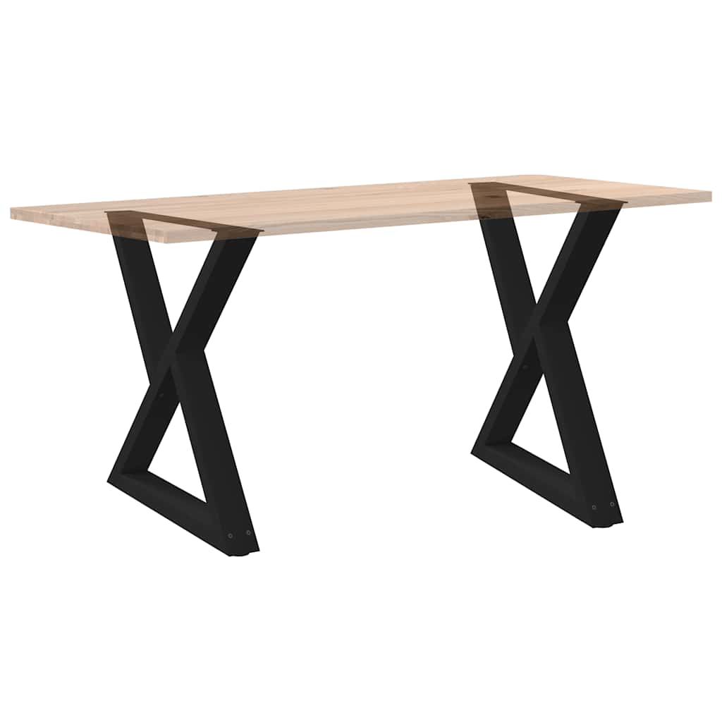 Dining table legs 2 pcs black 70x(72-73.3)cm steel