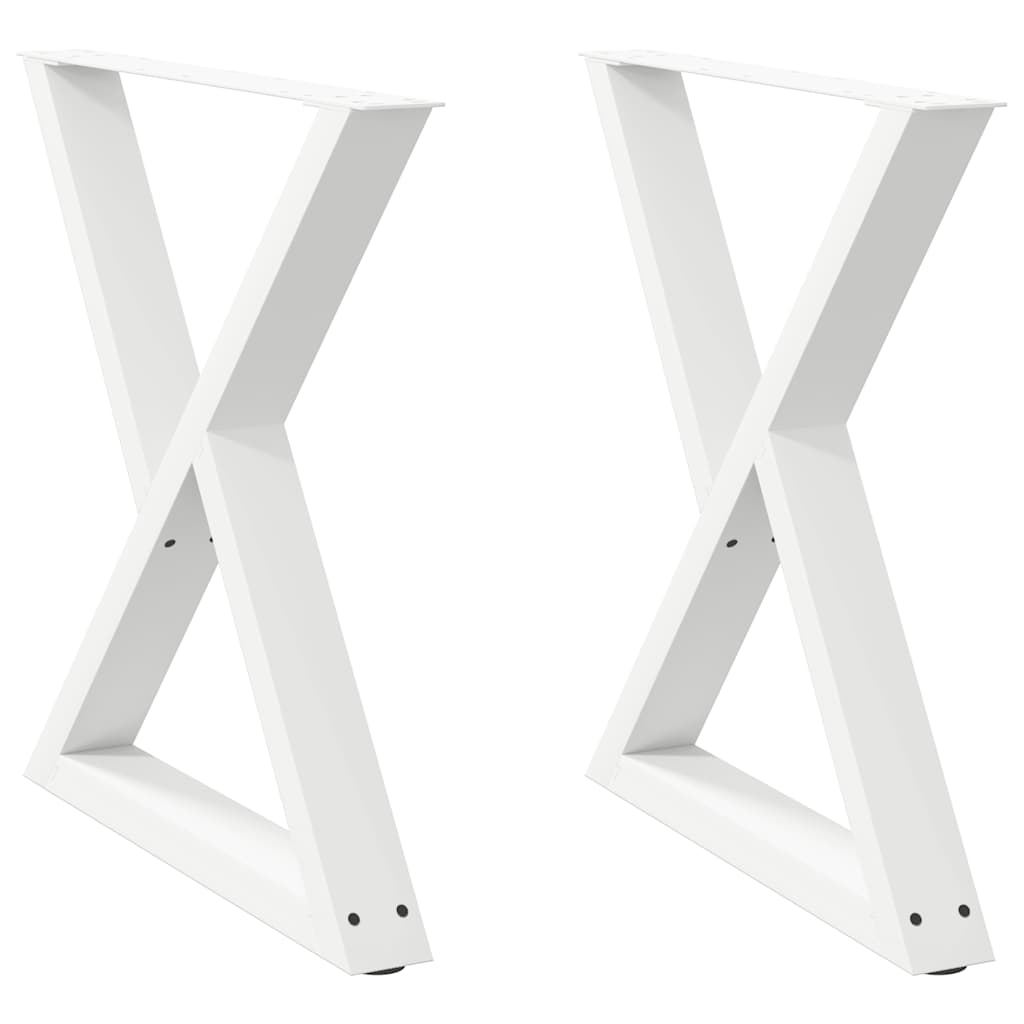 Dining table legs 2pcs white 70x(72-73.3)cm steel