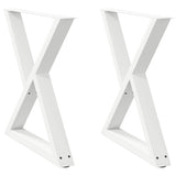 Dining table legs 2pcs white 70x(72-73.3)cm steel