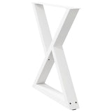 Dining table legs 2pcs white 70x(72-73.3)cm steel