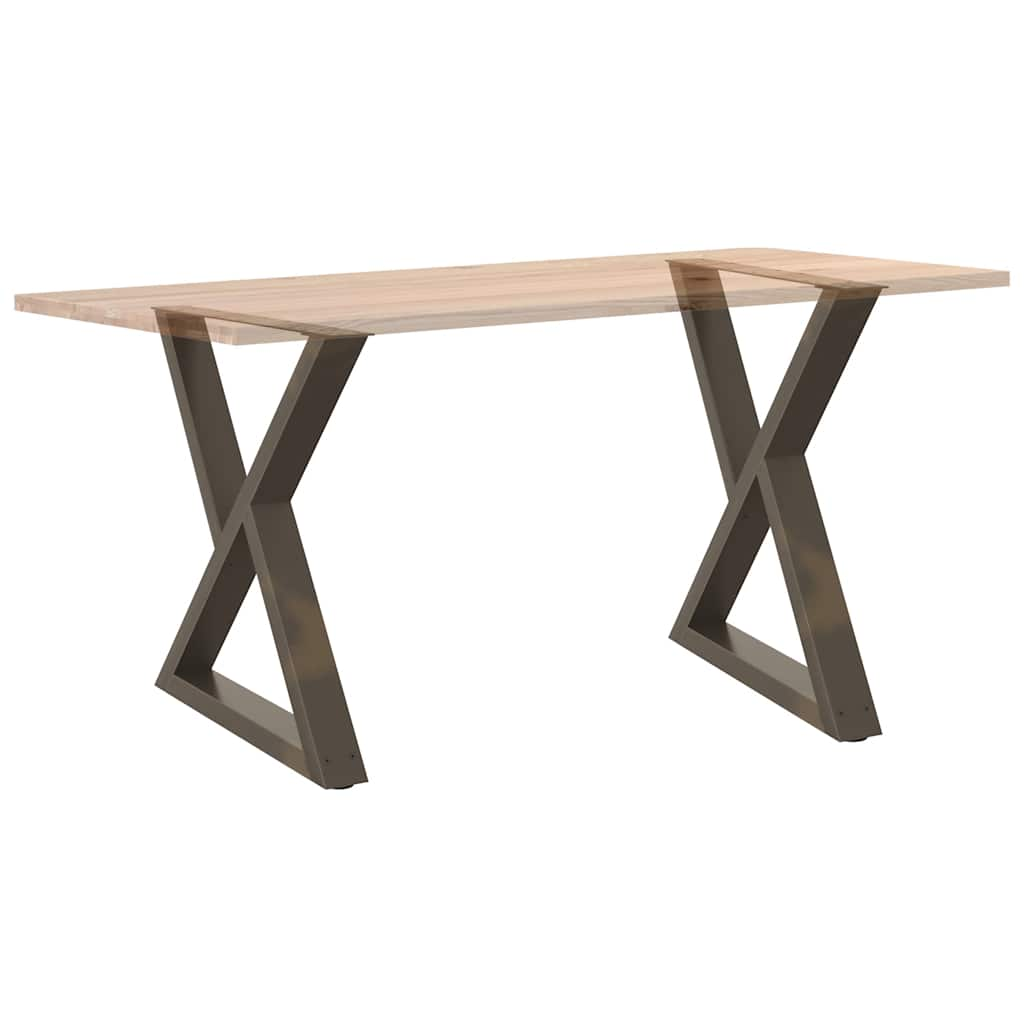 Pieds de table à manger 2pcs acier naturel acier 70x(72-73,3)cm