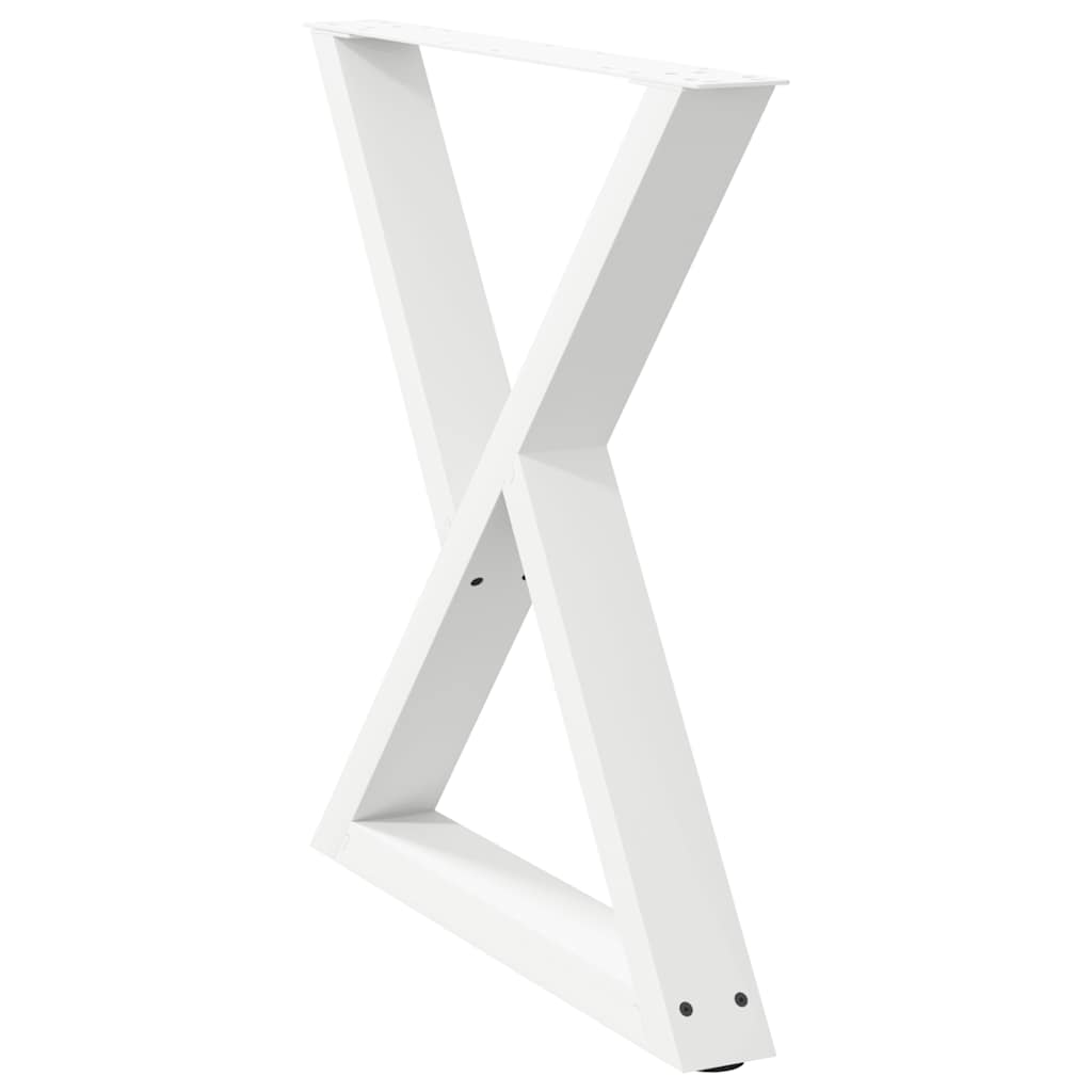 Dining table legs 2 pcs white 80x(72-73.3) cm steel