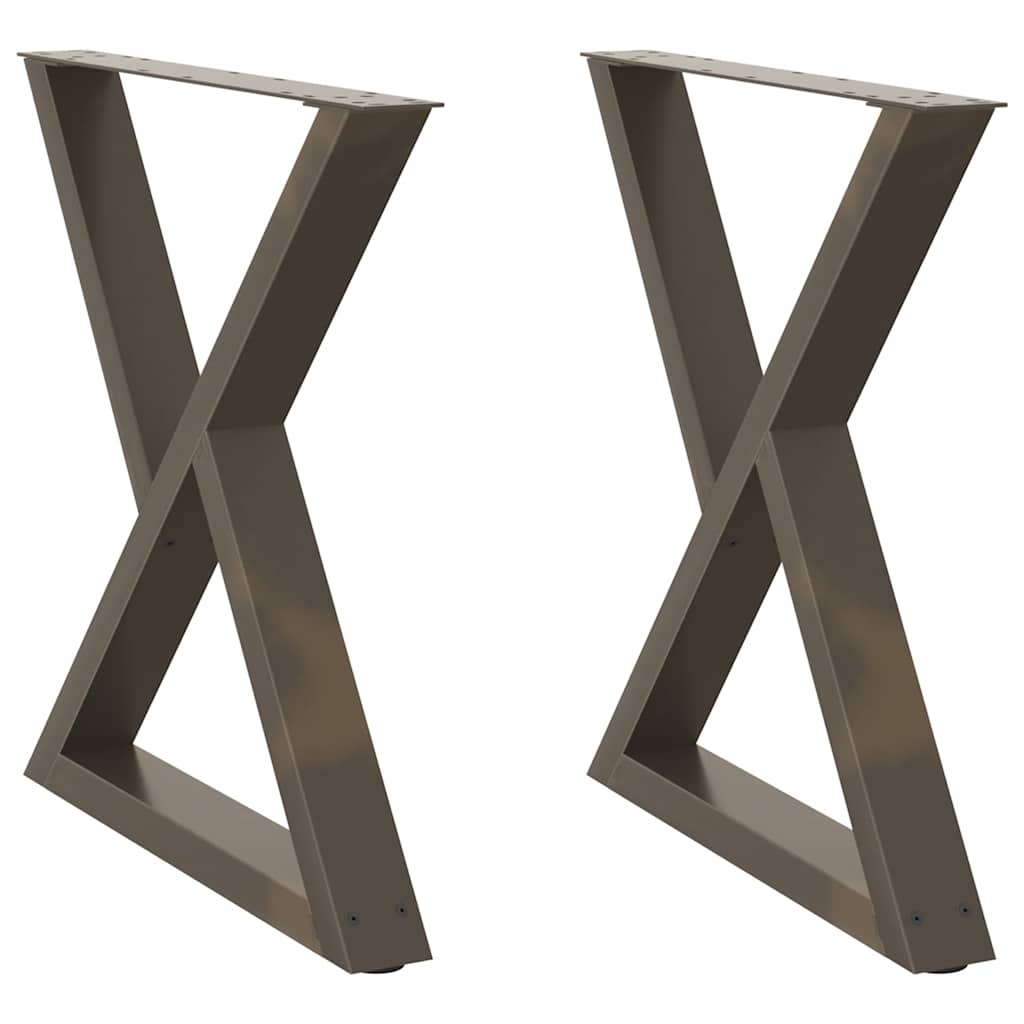 Dining table legs 2pcs natural steel 80x(72-73.3)cm steel