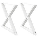 Dining table legs 2 pcs white 90x(72-73.3) cm steel