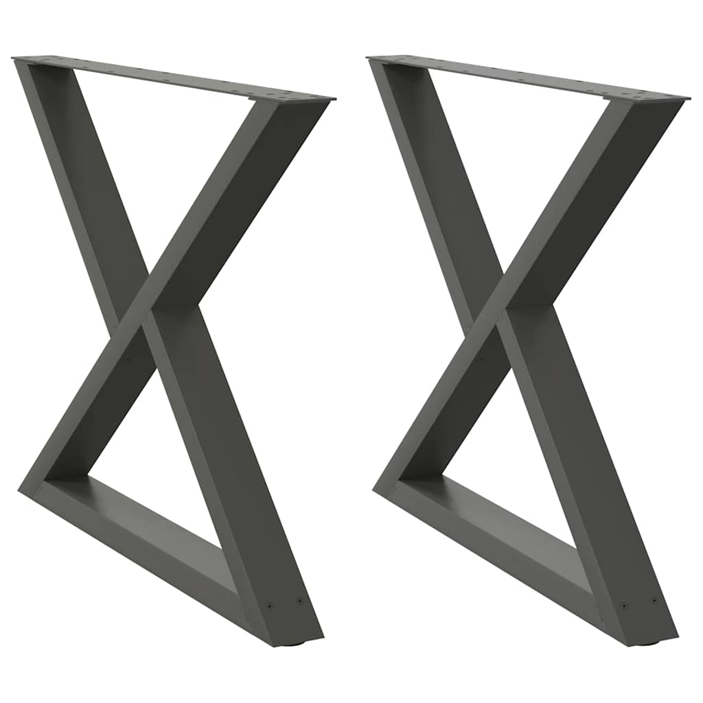 Dining table legs 2 pcs anthracite 90x(72-73.3) cm steel