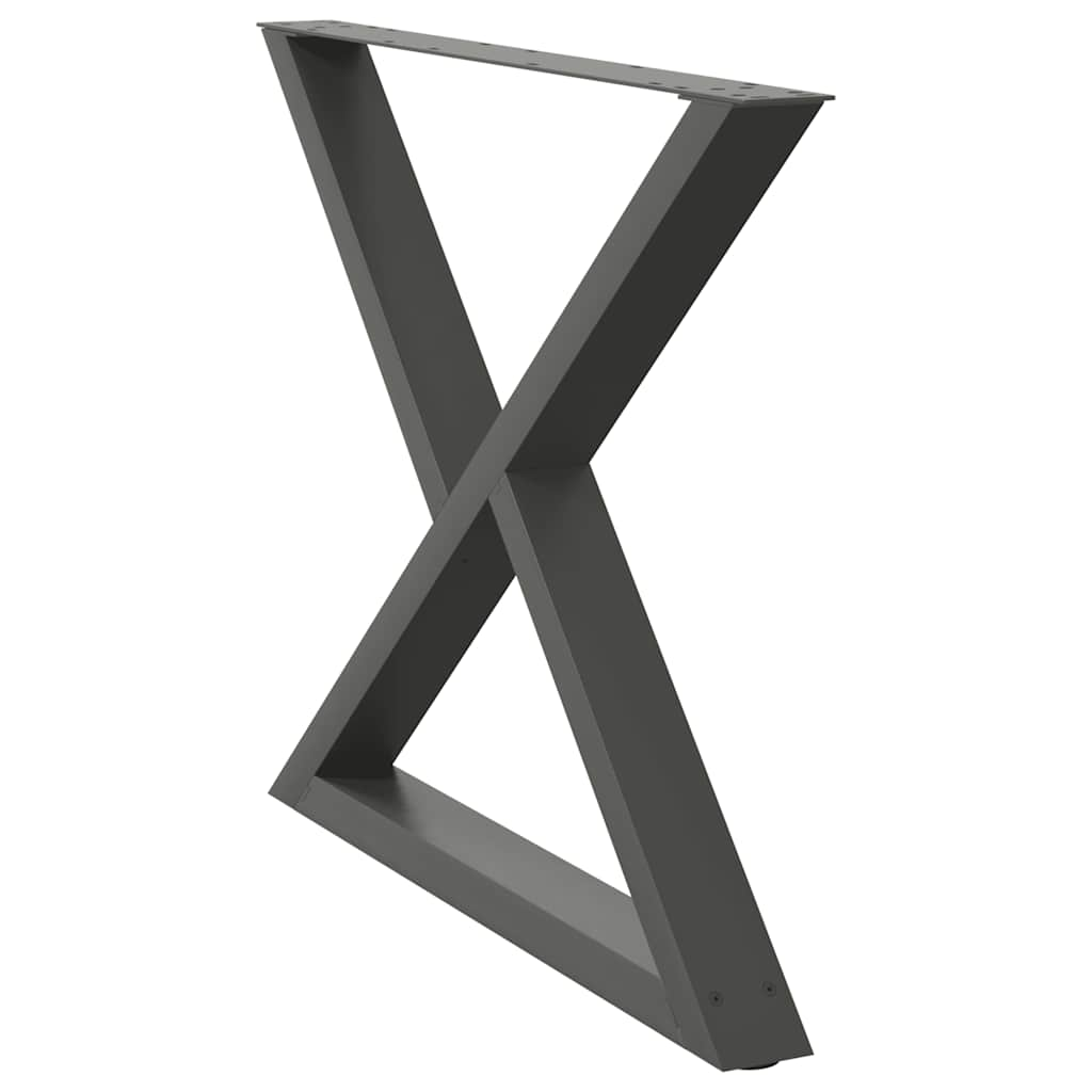 Dining table legs 2 pcs anthracite 90x(72-73.3) cm steel