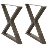 Dining table legs 2pcs natural steel 90x(72-73.3)cm steel