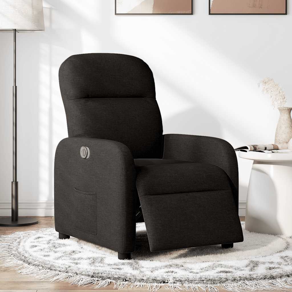 Fauteuil inclinable électrique Noir Tissu