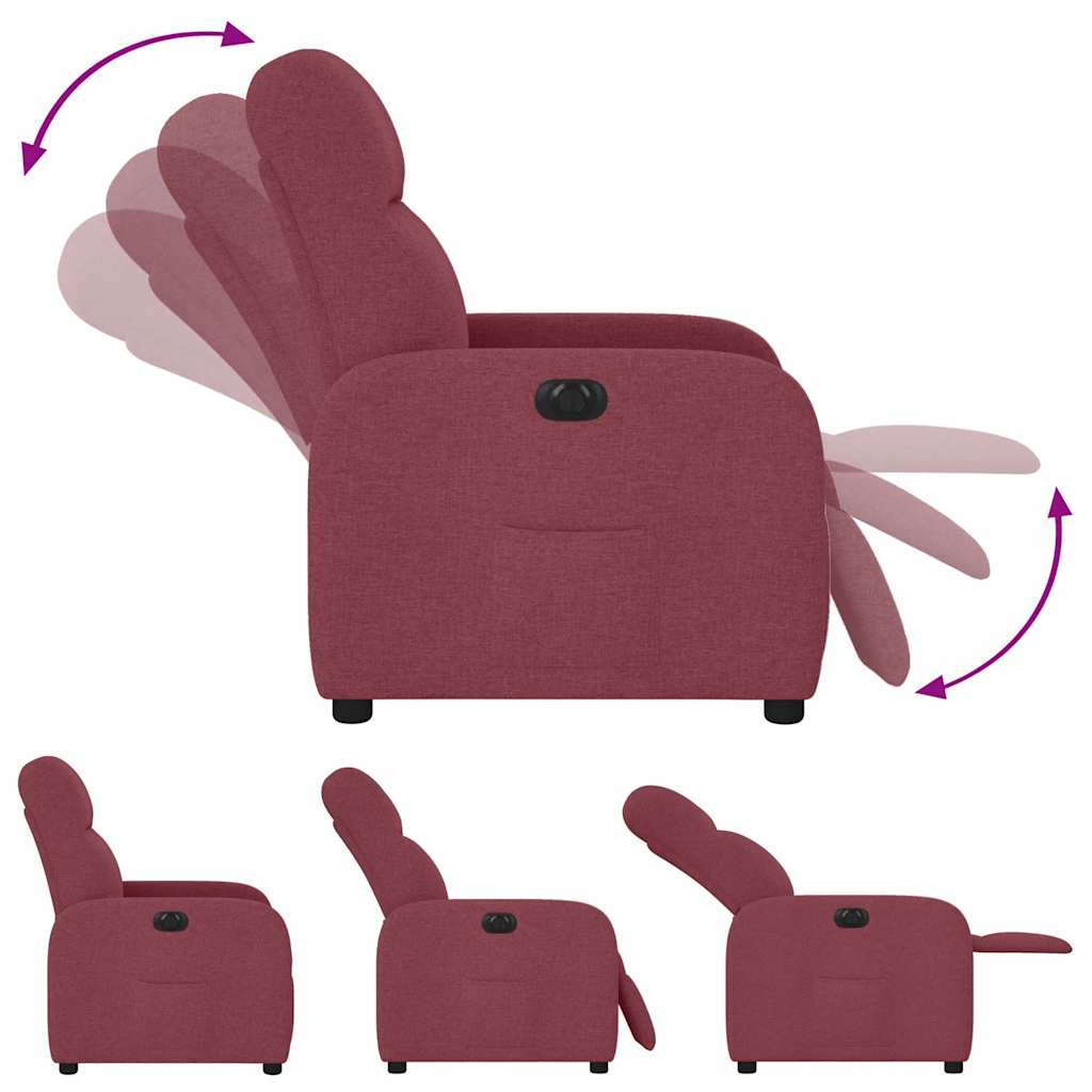 Fauteuil inclinable électrique Rouge bordeaux Tissu