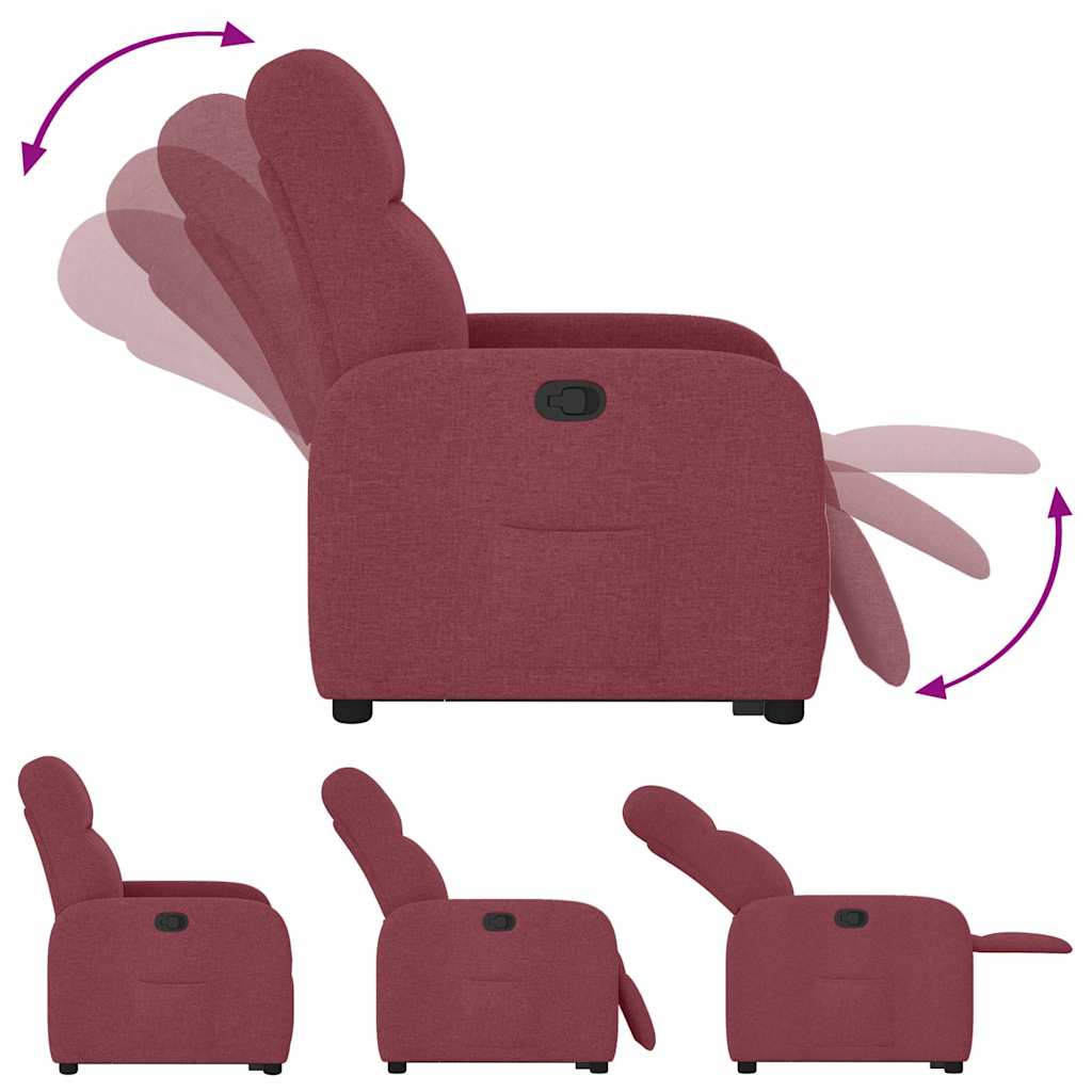 Fauteuil inclinable rouge bordeaux tissu