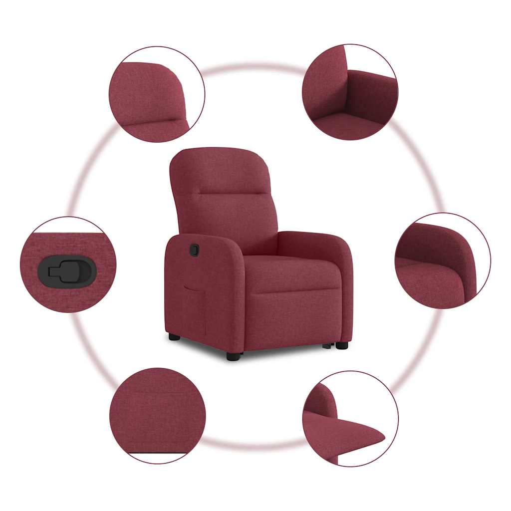 Fauteuil inclinable rouge bordeaux tissu