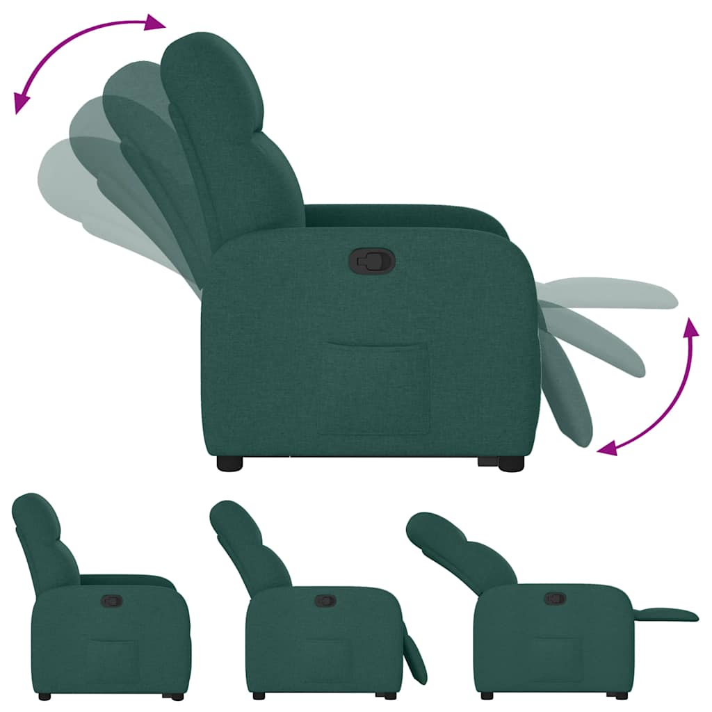 Fauteuil inclinable vert foncé tissu