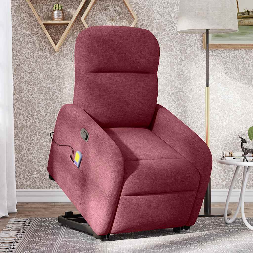 Fauteuil inclinable de massage Rouge bordeaux Tissu