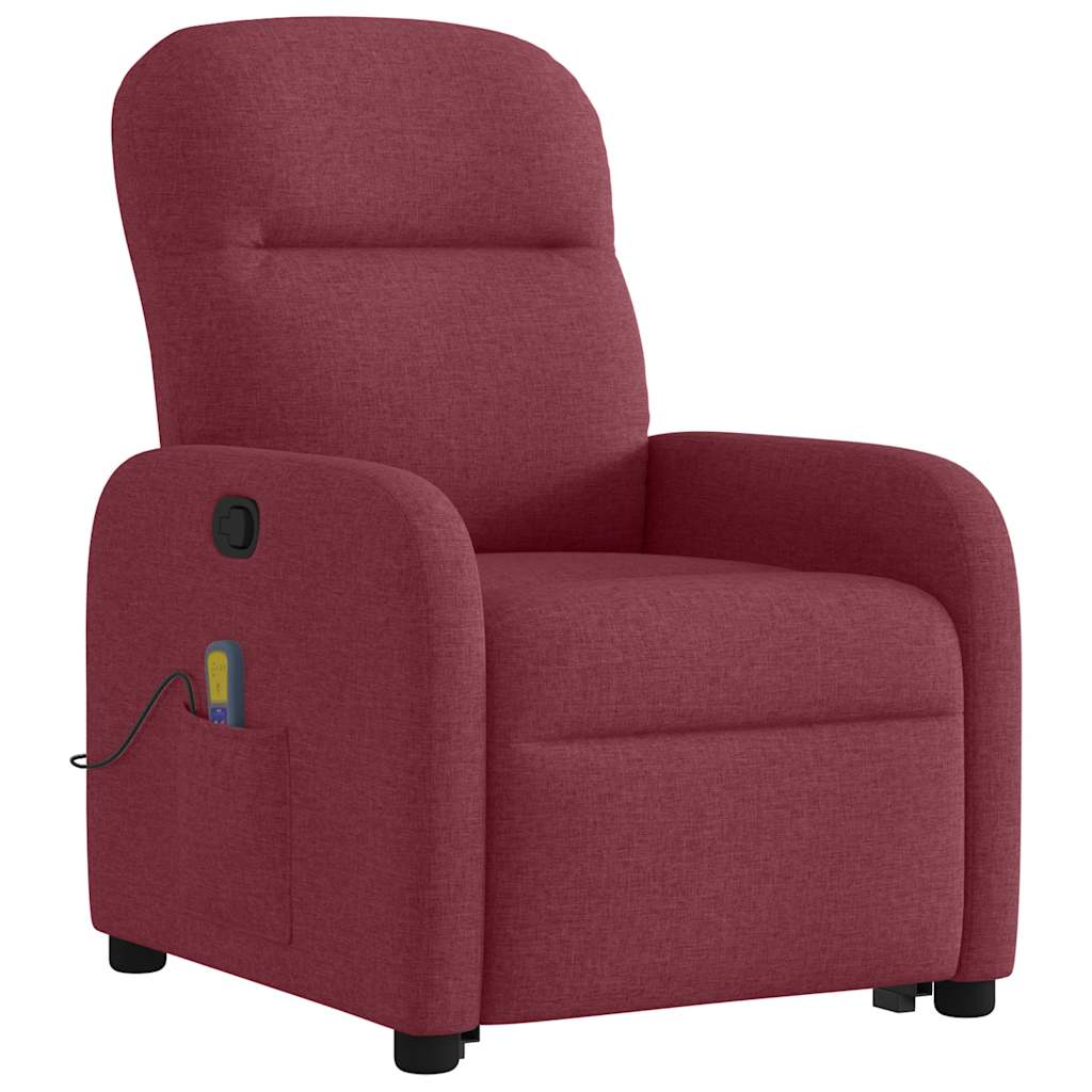 Fauteuil inclinable de massage Rouge bordeaux Tissu