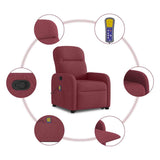 Fauteuil inclinable de massage Rouge bordeaux Tissu