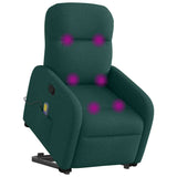 Fauteuil inclinable de massage Vert foncé Tissu