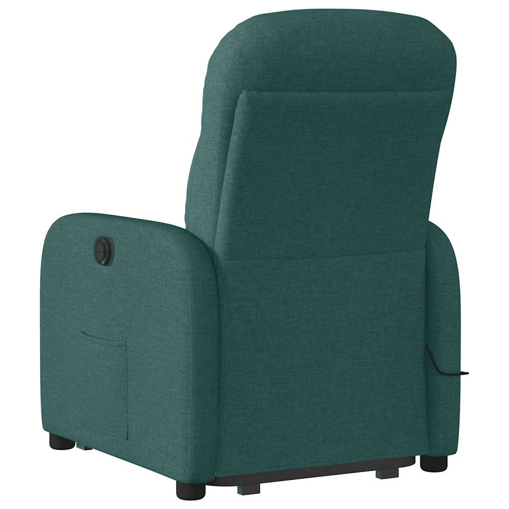 Fauteuil inclinable de massage Vert foncé Tissu