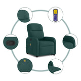 Fauteuil inclinable de massage Vert foncé Tissu