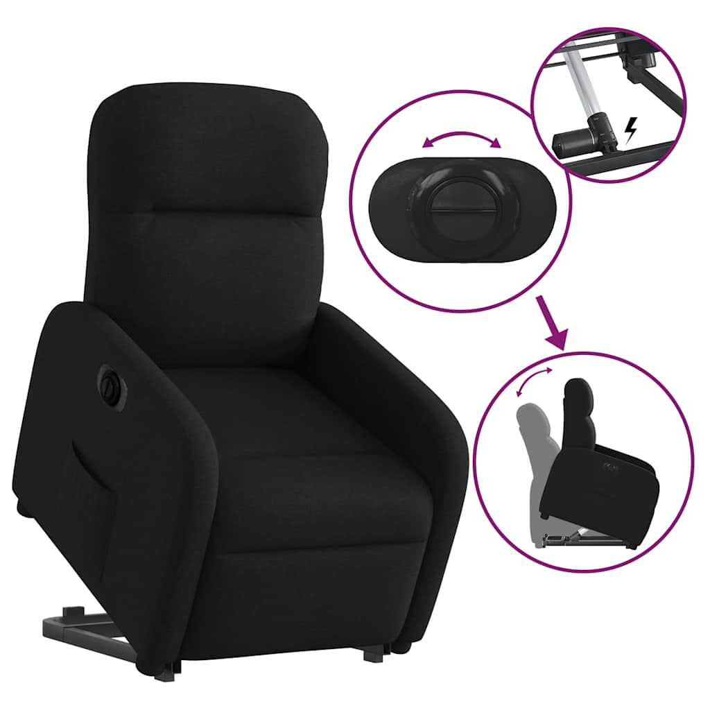 Fauteuil inclinable électrique noir tissu