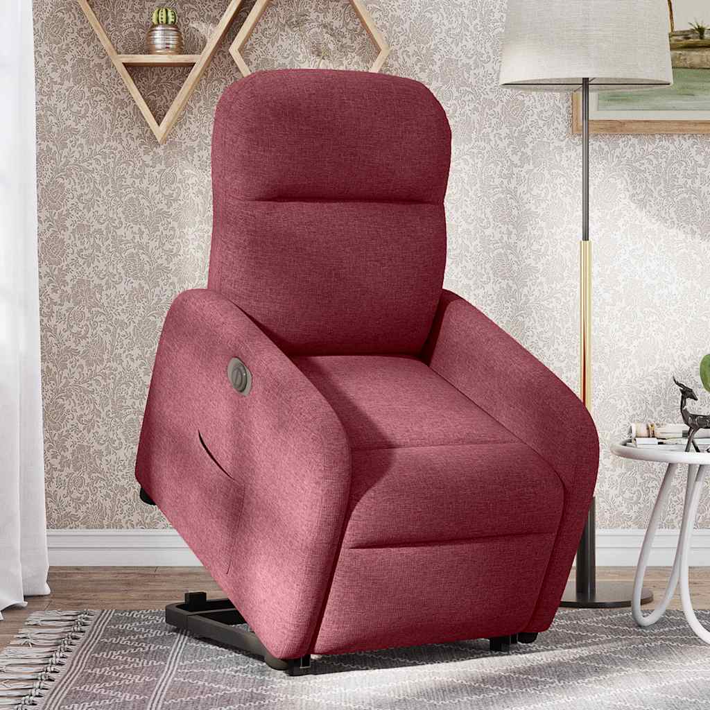 Fauteuil inclinable électrique rouge bordeaux tissu