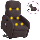 Fauteuil inclinable de massage électrique Marron foncé Tissu