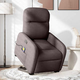 Fauteuil inclinable de massage électrique Marron foncé Tissu