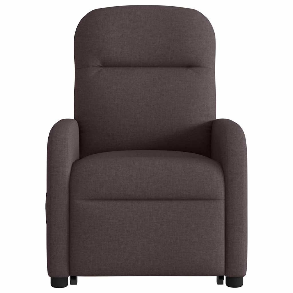 Fauteuil inclinable de massage électrique Marron foncé Tissu