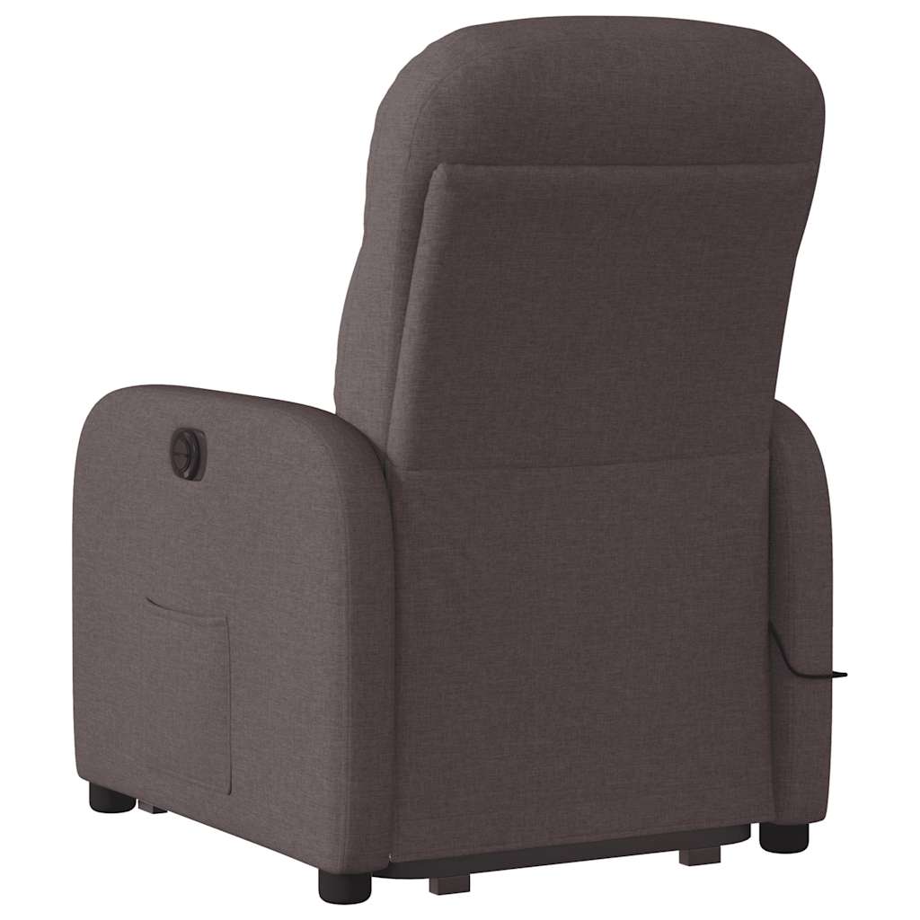 Fauteuil inclinable de massage électrique Marron foncé Tissu