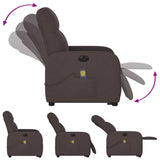 Fauteuil inclinable de massage électrique Marron foncé Tissu