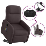 Fauteuil inclinable de massage électrique Marron foncé Tissu