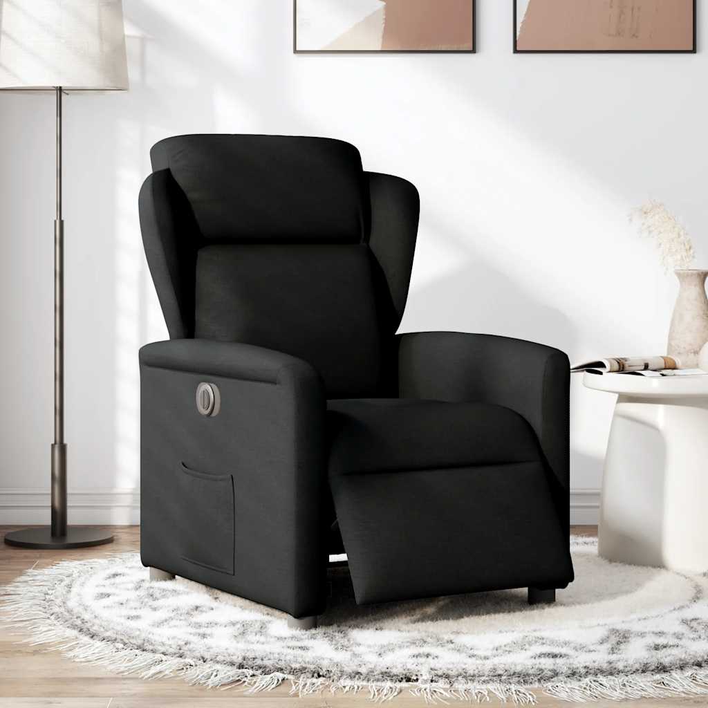 Fauteuil inclinable électrique Noir Tissu